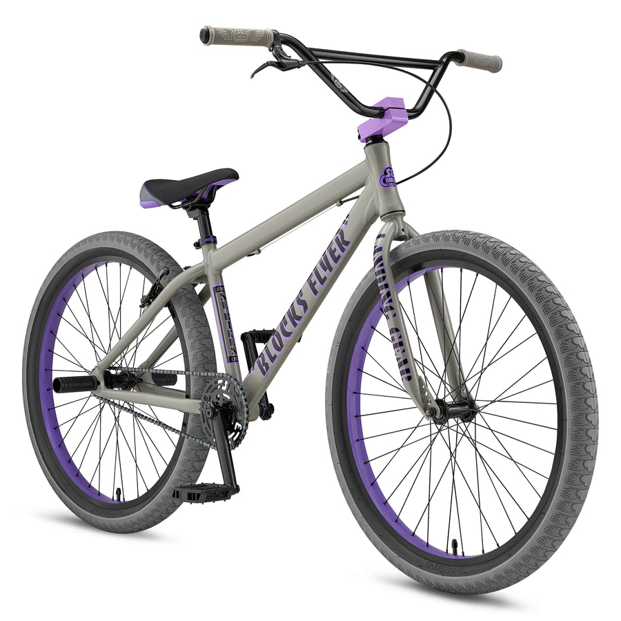 Matte Gray / Purple SE Blocks Flyer 26" bicycle